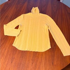 Tommy Hilfiger Buttercup Yellow Cotton Ribbed Turtleneck Sweater Sz XL